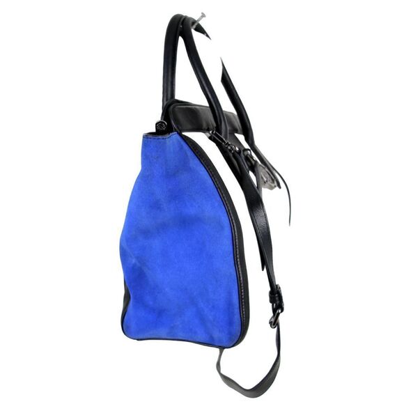 Vince Camuto WHITE BLACK BLUE GENUINE LEATHER SHOULDER BAG SATCHEL HANDBAG PURSE - Picture 3 of 16